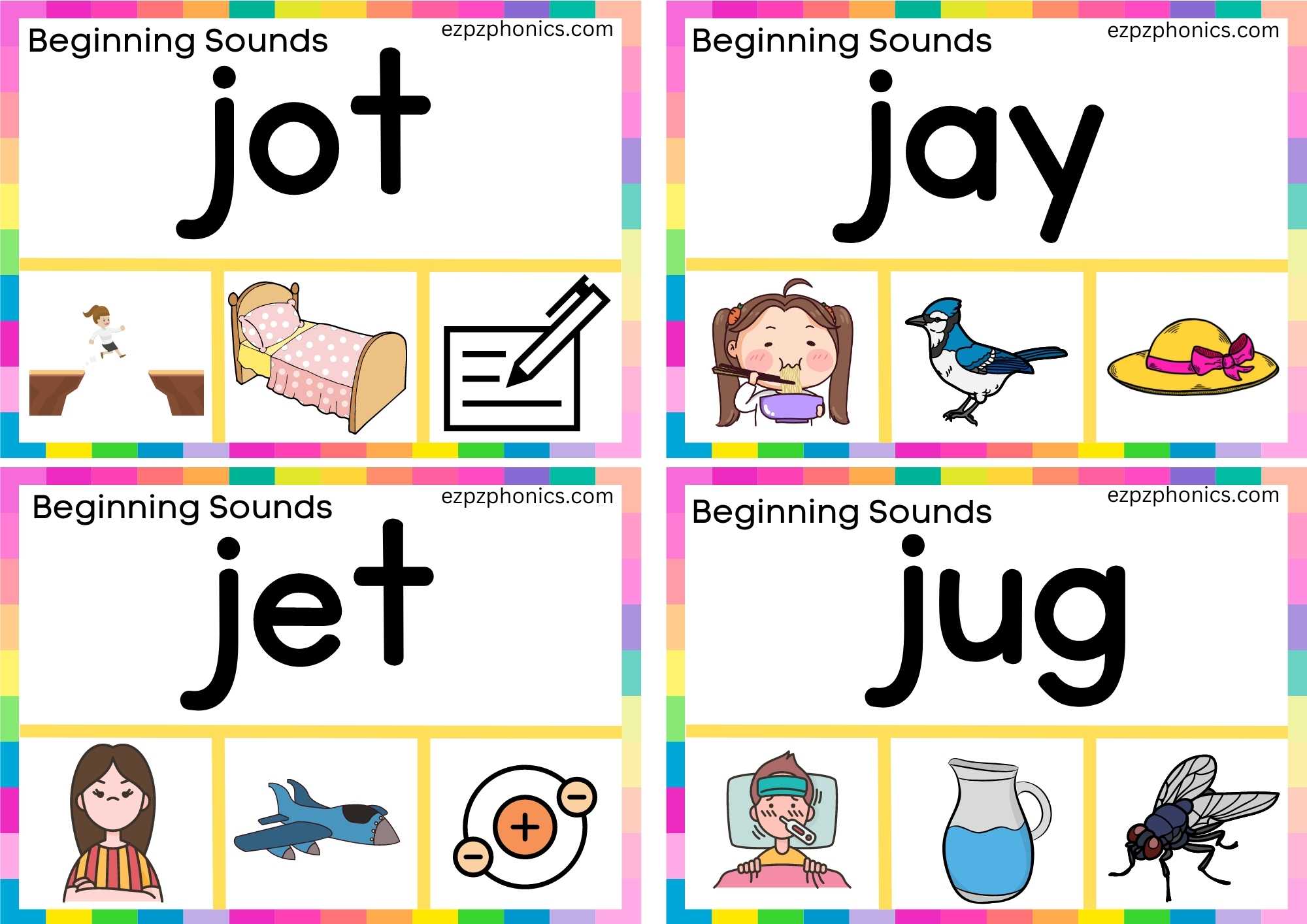 Letter J Read The Word And Clip The Correct Image Clip Card Group 2